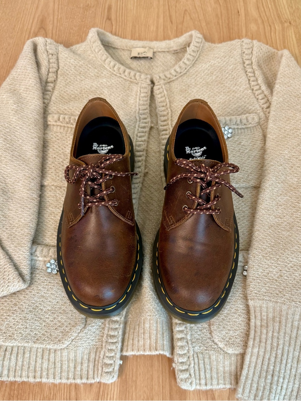 Dr. Martens 1461 SR Dark Tan Parker Leather Oxfords - Women’s 7 / Men’s 6